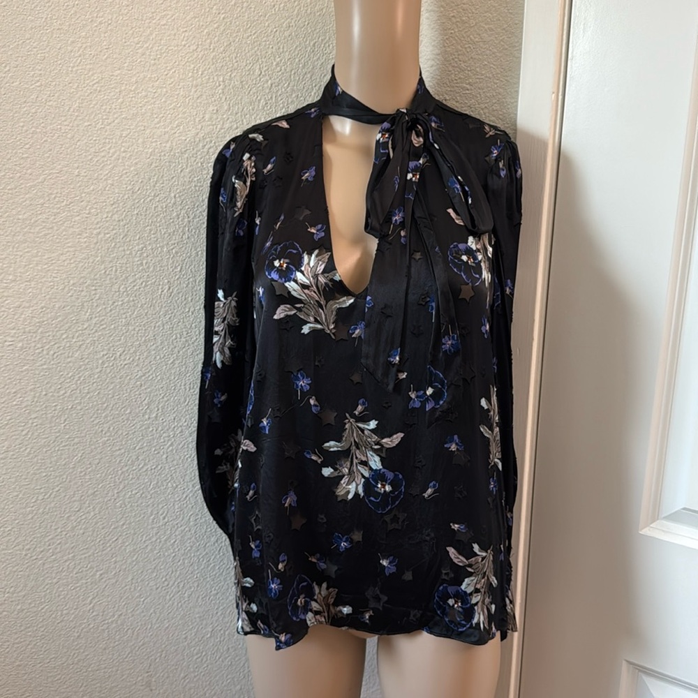 Rebecca Taylor Floral Silk Blend Blouse